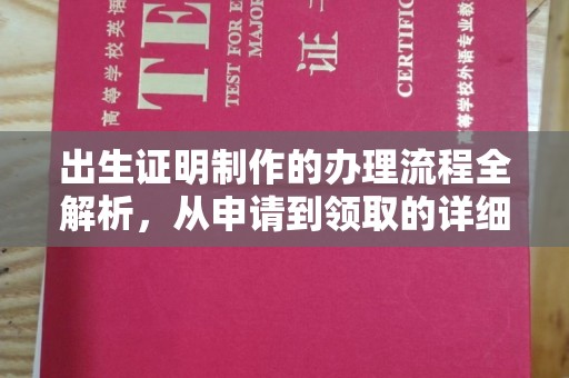 贞丰出生证明制作的办理流程全解析，从申请到领取的详细指南
